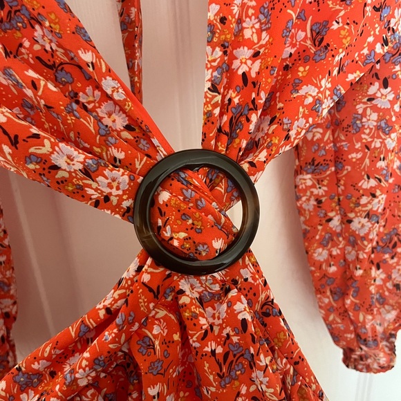 Depend On You Red Cutout Floral Ring Link Maxi Dress NWOT - Picture 5 of 13